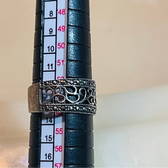 💕Hand Crafted 925 Silver Filigree Cigar Band Pinkie Ring! - Picture 5 of 10
